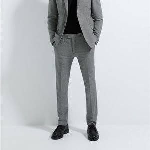 Zara Men’s Textured Houndstooth Pants